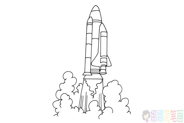 航天飞机彩色简笔画图片-1
