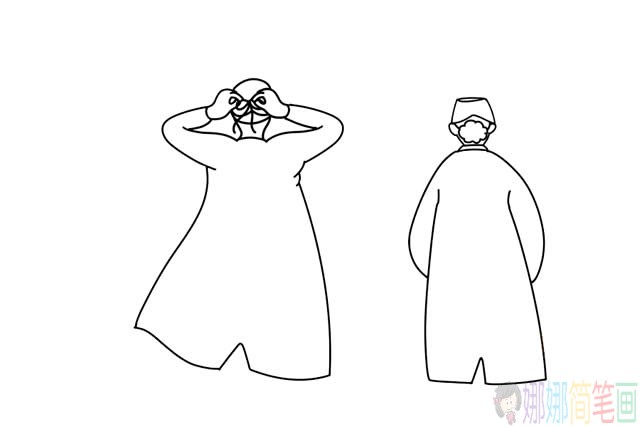 最美逆行者医生背影简笔画,医生简笔画步骤-2