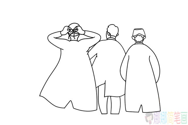 最美逆行者医生背影简笔画,医生简笔画步骤-3