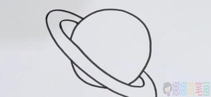 土星简笔画,土星少儿绘画-3