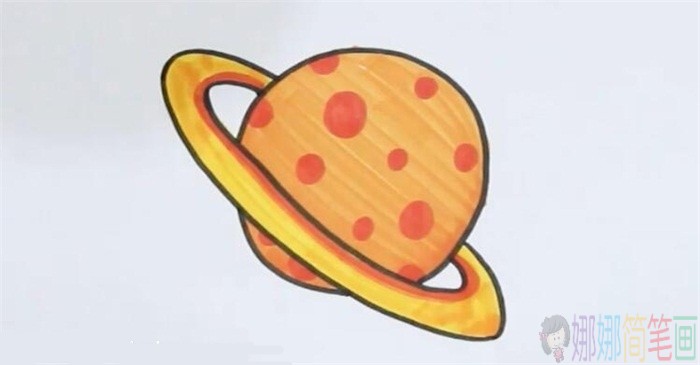 土星简笔画,土星少儿绘画-5