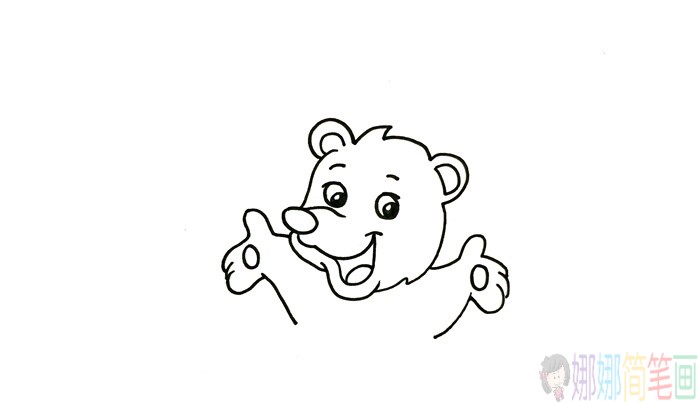 北极熊儿童简笔画,北极熊怎么画-4