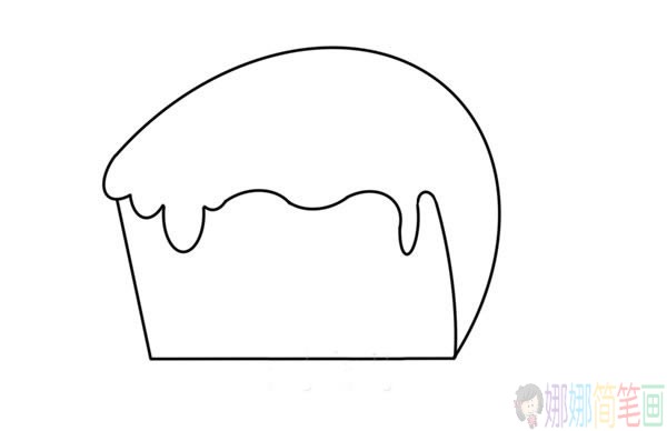 夹心蛋糕简笔画的画法步骤图片教程-3