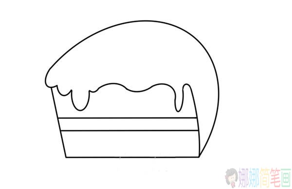 夹心蛋糕简笔画的画法步骤图片教程-4