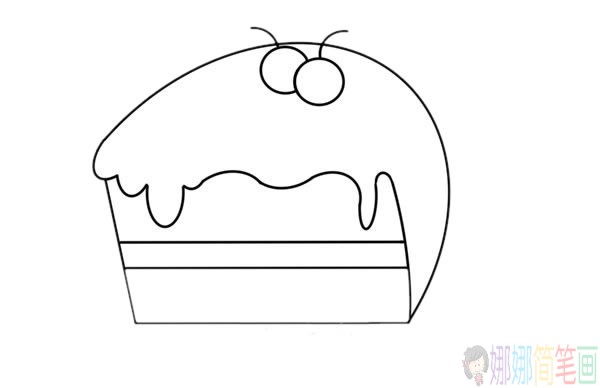 夹心蛋糕简笔画的画法步骤图片教程-5
