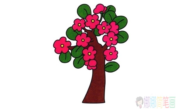 大树简笔画上色前后图-2