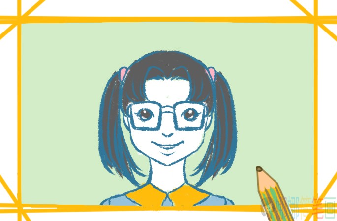 文静的女生简笔画图片-1