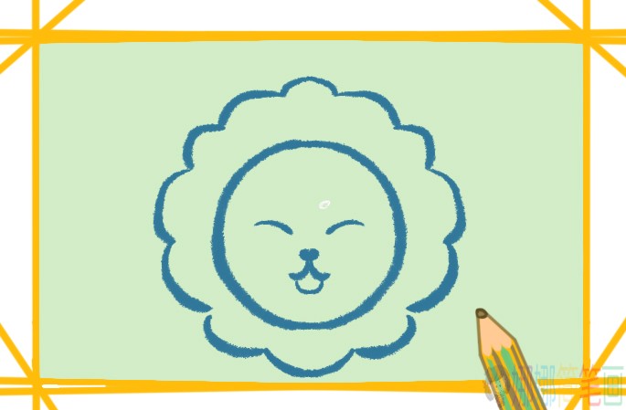 可爱的Q版狮子简笔画-4