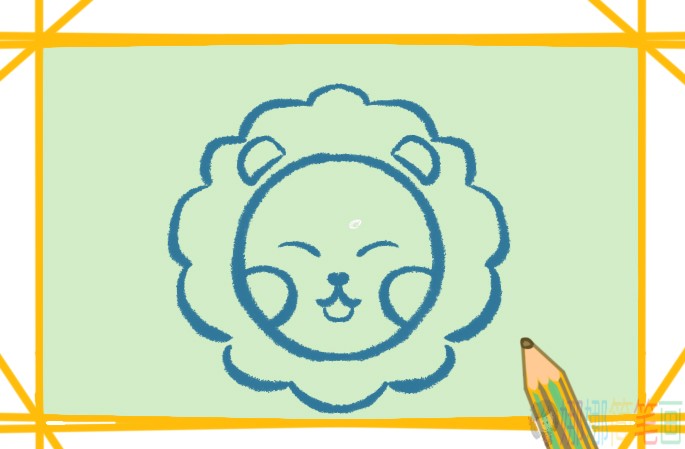 可爱的Q版狮子简笔画-5