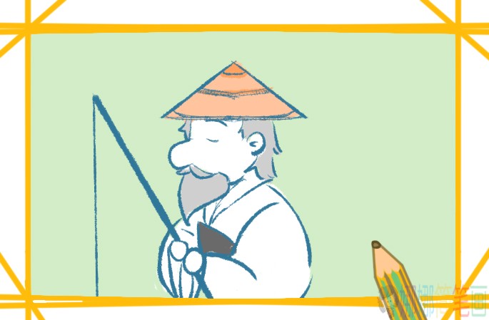 钓鱼的老爷爷简笔画-1