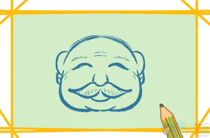 重阳节老爷爷简笔画画法-5