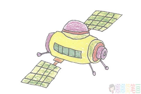 北斗卫星简笔画图片-1