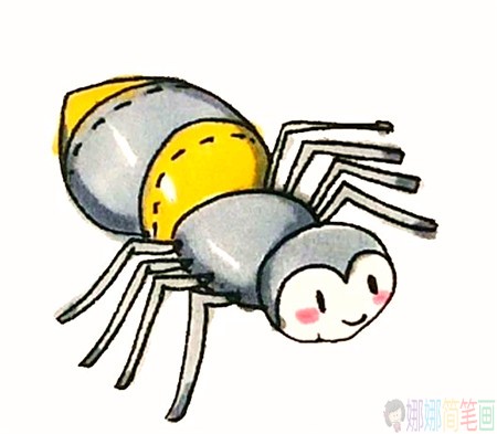 蜘蛛简笔画的画法-1