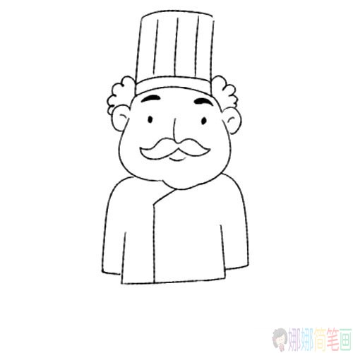 厨师简笔画法,厨师儿童简笔画图片-5