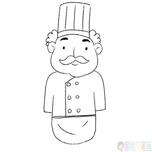 厨师简笔画法,厨师儿童简笔画图片-6
