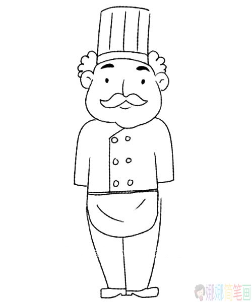 厨师简笔画法,厨师儿童简笔画图片-7