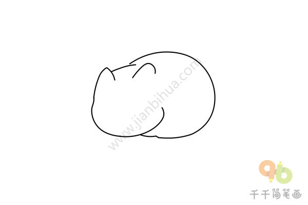 睡觉的小猫简笔画-1