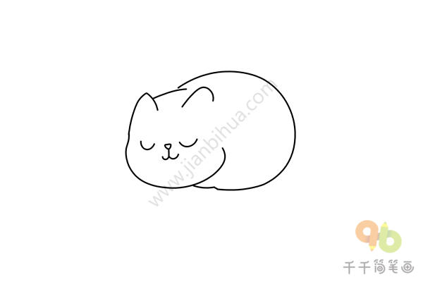 睡觉的小猫简笔画-2