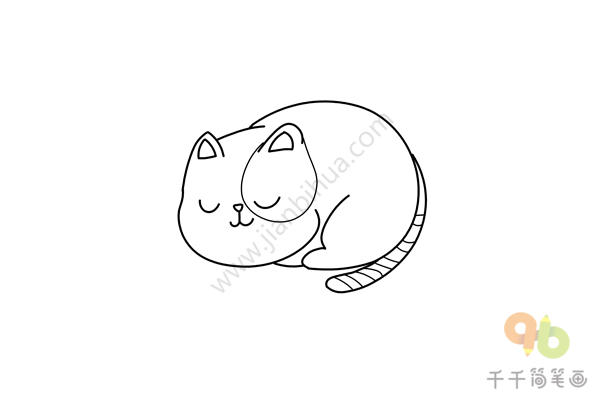 睡觉的小猫简笔画-4