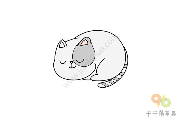 睡觉的小猫简笔画-5