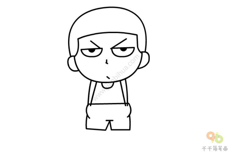 酷酷篮球少年简笔画-3