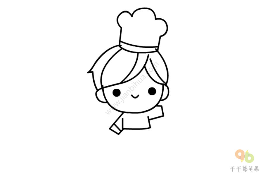 爱美食的厨师简笔画-2