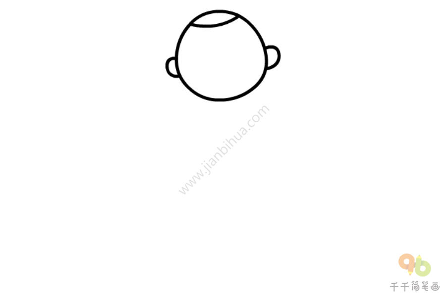 拄拐杖爷爷简笔画-1