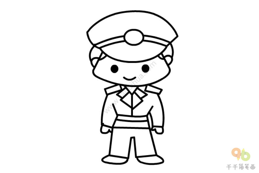 保安叔叔简笔画-4
