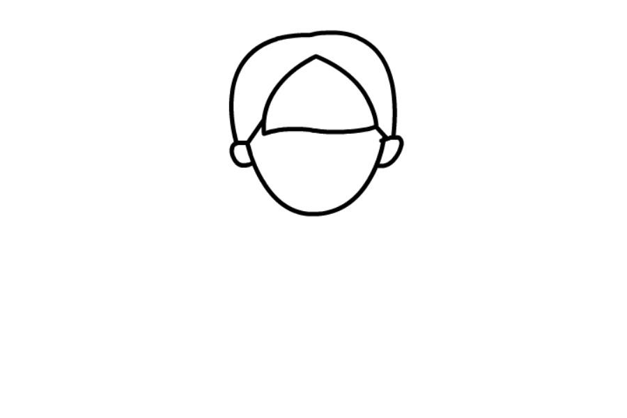 幼儿园里的小女孩简笔画-1