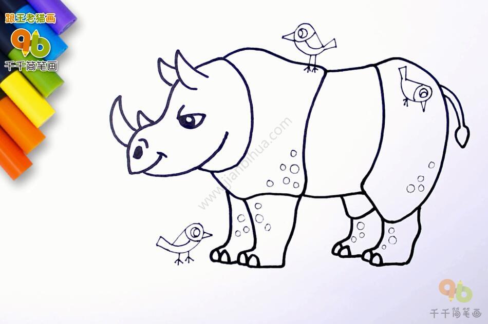 犀牛儿童科普简笔画-3