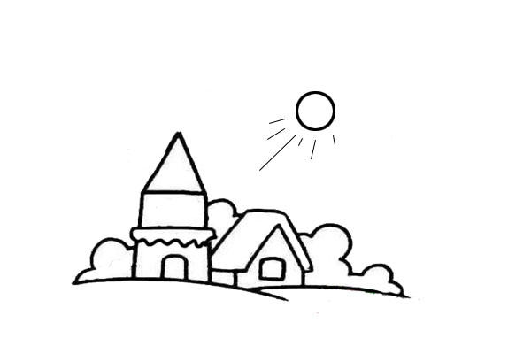 冬日里的房子简笔画-6