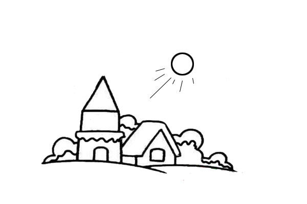 冬日里的房子简笔画-7
