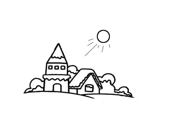 冬日里的房子简笔画-8
