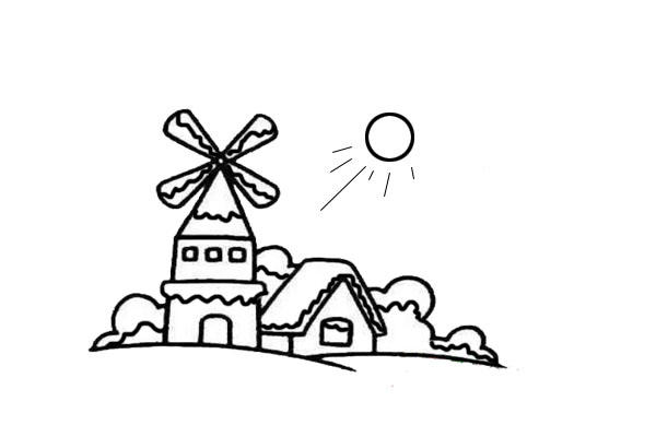 冬日里的房子简笔画-9