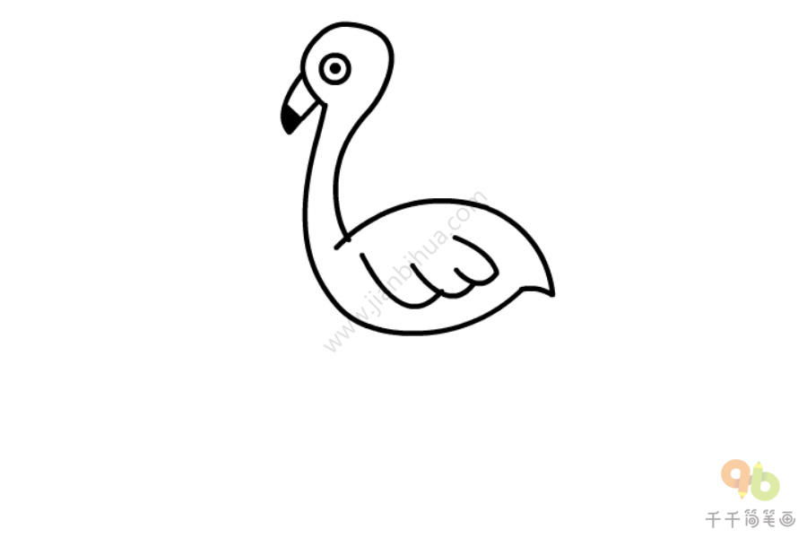 火烈鸟简笔画_简单易学-4