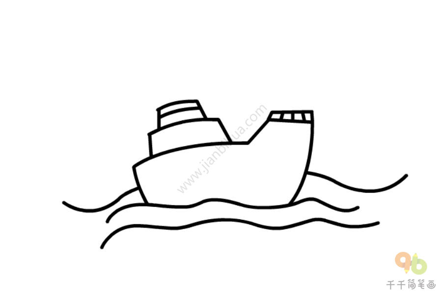 轮船简笔画-3