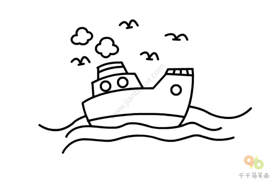 轮船简笔画-5