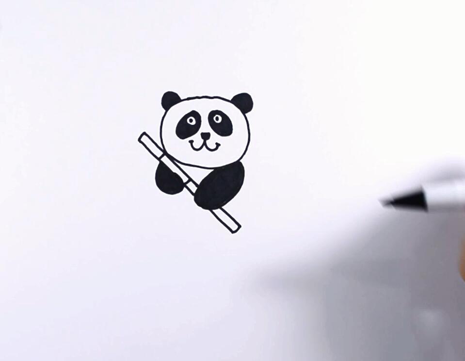 和国宝熊猫比萌儿童简笔画-2