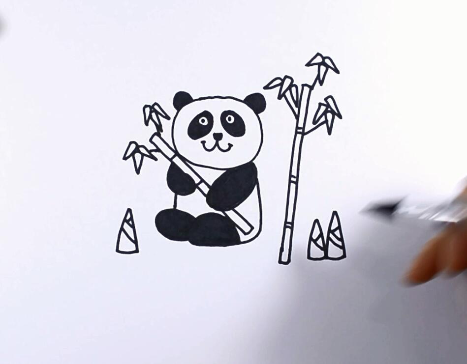 和国宝熊猫比萌儿童简笔画-4
