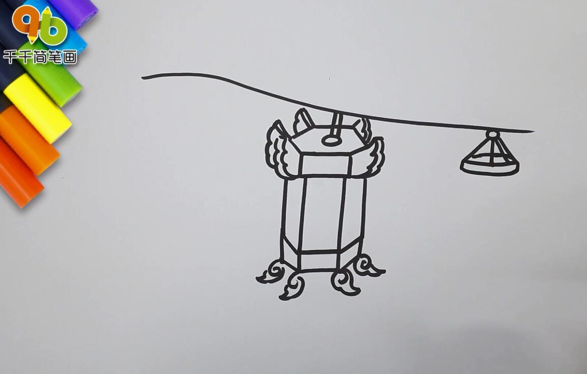 大红灯笼高高挂简笔画-2