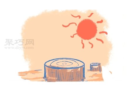 炎热的天气怎么画_炎热的天气简笔画步骤-1