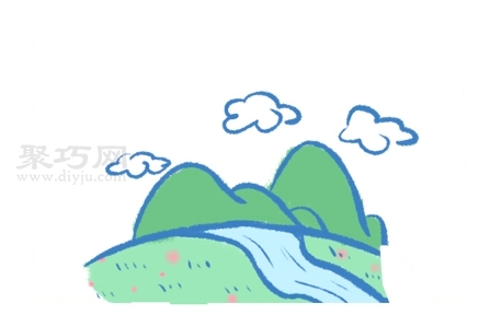 山水风景画法步骤_一起来学山水风景简笔画-1