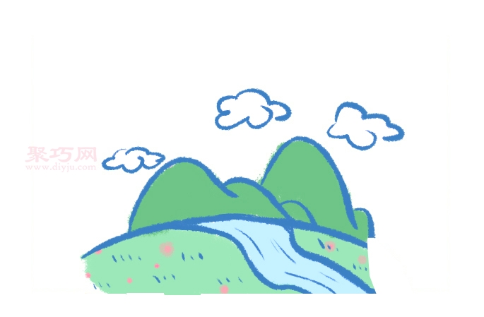 山水风景画法步骤_一起来学山水风景简笔画-6