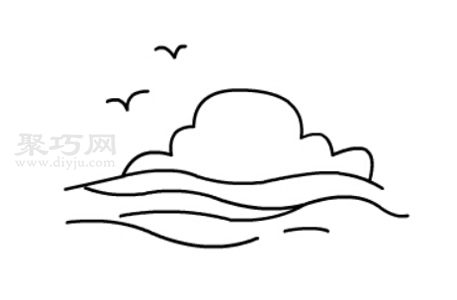 怎么画海岸简单又漂亮_来看海岸简笔画画法-1