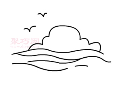 怎么画海岸简单又漂亮_来看海岸简笔画画法-5
