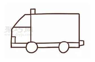 三步画救护车画法_来学救护车简笔画-1