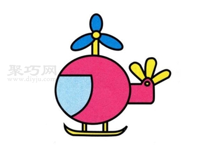 直升飞机画法教程_一起来学直升飞机简笔画-1