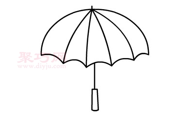 如何画雨伞最简单_来看雨伞简笔画画法-4