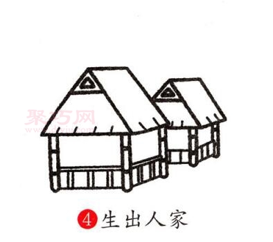 幼儿画竹楼如何画_竹楼简笔画画法-5