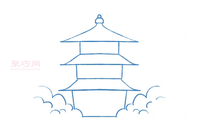 幼儿画高塔步骤图解_来学高塔简笔画-4